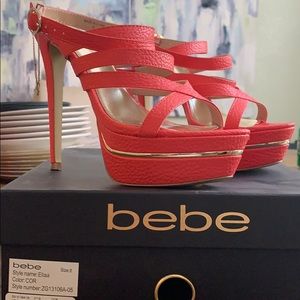 BEBE Coral Summer Heels!!